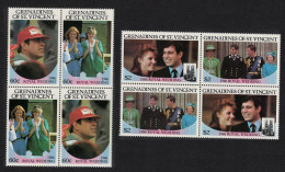 St. Vincent Gren Royal Wedding Prince Andrew 4v Blocks Of 4 1986 MNH SG#481-484 Sc#539-540 - St.Vincent & Grenadines