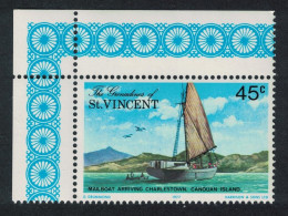 St. Vincent Gren Mail Schooner Arriving At Charlestown Corner 1977 MNH SG#108 - St.Vincent & Grenadines