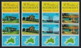 St. Vincent Gren Mayreau Island Church Pairs Both Labels 1976 MNH SG#89-92 - St.Vincent & Grenadines