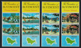 St. Vincent Gren Prune Island Snorkel Diving Pairs Both Labels 1976 MNH SG#100-103 - St.Vincent & Grenadines