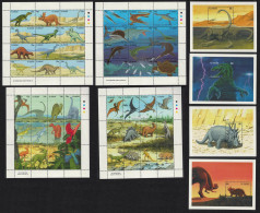 St. Vincent Dinosaurs Prehistoric Animals 4 Sheetlets+4 MSs COMPLETE 1994 MNH SG#2556-MS2604 Sc#2047-2054 - St.Vincent (1979-...)
