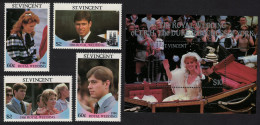 St. Vincent Royal Wedding Prince Andrew 4v+MS 1986 MNH SG#1009-1012 Sc#958-959 - St.Vincent (1979-...)