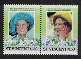 St. Vincent Queen Elizabeth The Queen Mother Pair 1985 MNH SG#916-917 - St.Vincent (1979-...)