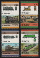 St. Vincent Locomotives 8v 6th Series 1985 MNH SG#1001-1008 Sc#961-964 - St.Vincent (1979-...)