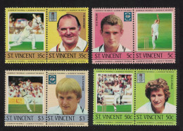 St. Vincent Cricketers 8v 1985 MNH SG#842-849 Sc#995-998 - St.Vincent (1979-...)