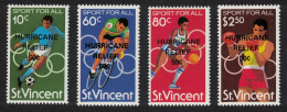 St. Vincent Football Cycling Boxing Basketball 'HURRICANE RELIEF 50c' 4v 1980 MNH SG#644-647 - St.Vincent (1979-...)