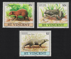 St. Vincent Agouti Giant Toad Langouste Wildlife 3v 1980 MNH SG#648-650 MI#589-591 Sc#608-610 - St.Vincent (1979-...)