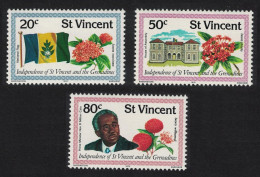 St. Vincent Flowers Flag Independence 3v 1979 MNH SG#603-605 - St.Vincent (...-1979)