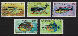 St. Vincent Fish Whales Overpaint 'CARNIVAL' 5v 1977 MNH SG#531-535 - St.Vincent (...-1979)