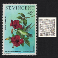 St. Vincent Hummingbird Hibiscus Watermark Var 1976 MNH SG#490w Sc#468A - St.Vincent (...-1979)