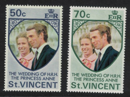 St. Vincent Royal Wedding Princess Anne 2v 1973 MNH SG#374-375 - St.Vincent (...-1979)