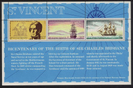 St. Vincent Ships Sir Charles Brisbane MS 1972 MNH SG#MS351 - St.Vincent (...-1979)