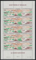 St. Pierre And Miquelon Horses Ducks Gulls Geese Birds 2v Full Sheet 1987 MNH SG#596-597 - Unused Stamps