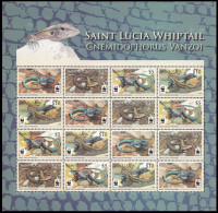 St. Lucia WWF Whiptail Sheetlet Of 4 Sets 2008 MNH SG#1370-1373 MI#1275-1278 Sc#1251-1254 - St.Lucia (1979-...)