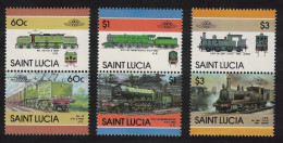St. Lucia Railway Locomotives 6v 1986 MNH SG#864=873 - St.Lucie (1979-...)