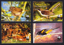 St. Lucia WWF Birds 4v 2001 MNH SG#1242-1245 MI#1142-1145 Sc#1132-1135 - St.Lucie (1979-...)