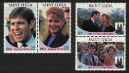 St. Lucia Prince Andrew Royal Wedding 4v Pairs 1986 MNH SG#890-893 - St.Lucia (1979-...)