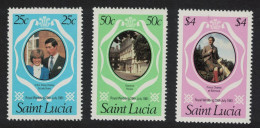 St. Lucia Charles And Diana Royal Wedding 3v Perf 14 1981 MNH SG#576-578 - St.Lucia (1979-...)