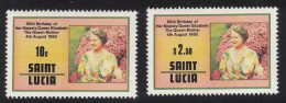 St. Lucia 80th Birthday Of The Queen Mother 2v 1980 MNH SG#534-535 - St.Lucie (1979-...)