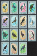 St. Lucia Birds 15v Issue 17 May 1976 COMPLETE 1976 MNH SG#415-429 - St.Lucia (...-1978)