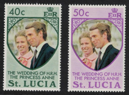 St. Lucia Royal Wedding Princess Anne 2v 1973 MNH SG#365-366 - Ste Lucie (...-1978)