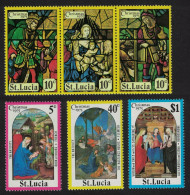 St. Lucia Paintings Christmas 6v 1975 MNH SG#399-404 - Ste Lucie (...-1978)