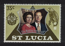St. Lucia Amazon Bird Royal Silver Wedding 35c 1972 MNH SG#344 - St.Lucia (...-1978)