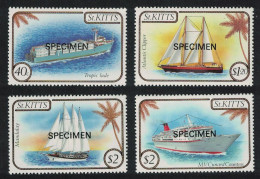 St. Kitts Ships 4v Specimen 1985 MNH SG#173-176 - St.Kitts And Nevis ( 1983-...)
