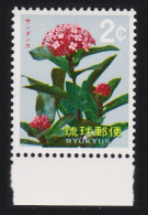 Ryukyu Chinese Ixora Flower 'Ixora Chinensis' 1962 MNH SG#130 - Ryukyu Islands