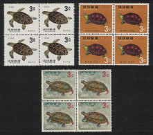 Ryukyu Turtles 3v Blocks Of 4 1965 MNH SG#171-173 Sc#136-138 - Ryukyu Islands