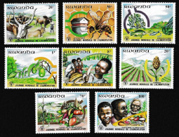 Rwanda Bees Cattle Bananas Fruits World Food Day 8v 1982 MNH SG#1089-1096 Sc#1075-1082 - Nuevos
