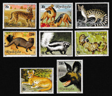 Rwanda Cats Dogs Carnivorous Animals 8v 1981 MNH SG#1049-1056 MI#1119-1126 Sc#1035-1042 - Unused Stamps