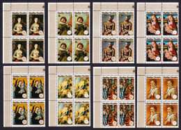 Rwanda Paintings Picasso David Boucher 8v Corner Blocks Of 4 1974 MNH SG#609-616 Sc#594-601 - Ongebruikt
