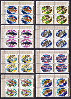 Rwanda Fish 8v T1 Corner Blocks Of 4 1973 MNH SG#553-560 MI#577-584A Sc#541-549 - Unused Stamps