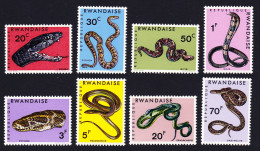 Rwanda Snakes 8v 1967 MNH SG#192-199 MI#201A-208A Sc#194-201 - Unused Stamps