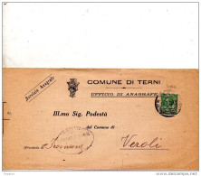 1927 LETTERA CON ANNULLO TERNI - Marcophilie