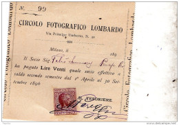 1896 MILANO - CIRCOLO FOTOGRAFICO LOMBARDO - Italy