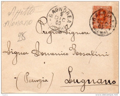1900   LETTERA CON ANNULLO BAGNOREA ROMA - Marcophilie