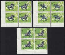 Somalia Polo Horses Corner Blocks Of 4 2001 MNH MI#920-922 - Somalia (1960-...)