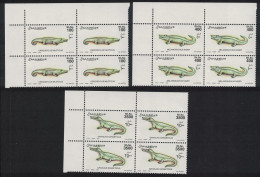 Somalia Crocodiles Corner Blocks Of 4 2000 MNH MI#839-841 - Somalia (1960-...)