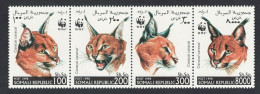 Somalia WWF Caracal Strip Of 4v 1998 MNH - Somalia (1960-...)