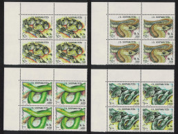 Somalia Snakes 4v Corner Blocks Of 4 1994 MNH MI#528-531 - Somalie (1960-...)