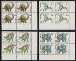 Somalia Dinosaurs Prehistoric Animals 4v Corner Blocks Of 4 1993 MNH MI#480-483 - Somalie (1960-...)