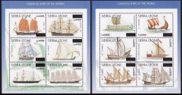 Sierra Leone Classical Ships 2 Sheetlets Overprinted 2008 MNH SG#4558=4598 MI#5041-5052 - Sierra Leone (1961-...)