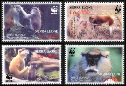 Sierra Leone WWF Patas Monkey 4v 2004 MNH SG#4290-4293 MI#4694-4697 Sc#2752 A-d - Sierra Leone (1961-...)