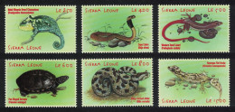 Sierra Leone Chameleon Cobra Lizard African Reptiles Snakes Turtle 6v 2001 MNH SG#3621=3638 - Sierra Leone (1961-...)