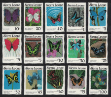 Sierra Leone Butterflies 15v Perf 12 Without Imprint MNH SG#1028Ac-1042Ac - Sierra Leone (1961-...)