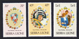 Sierra Leone Charles And Diana Royal Wedding 3v 1981 MNH SG#668-670 - Sierra Leone (1961-...)