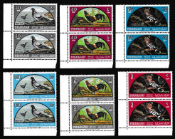 Sharjah Birds Airmail 6v Bottom Corner Pairs With Margins 1965 MNH SG#101-106 MI#113A-118A Sc#C28-C33 - Schardscha