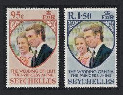 Seychelles Royal Wedding Princess Anne 2v 1973 MNH SG#321-322 - Seychelles (...-1976)